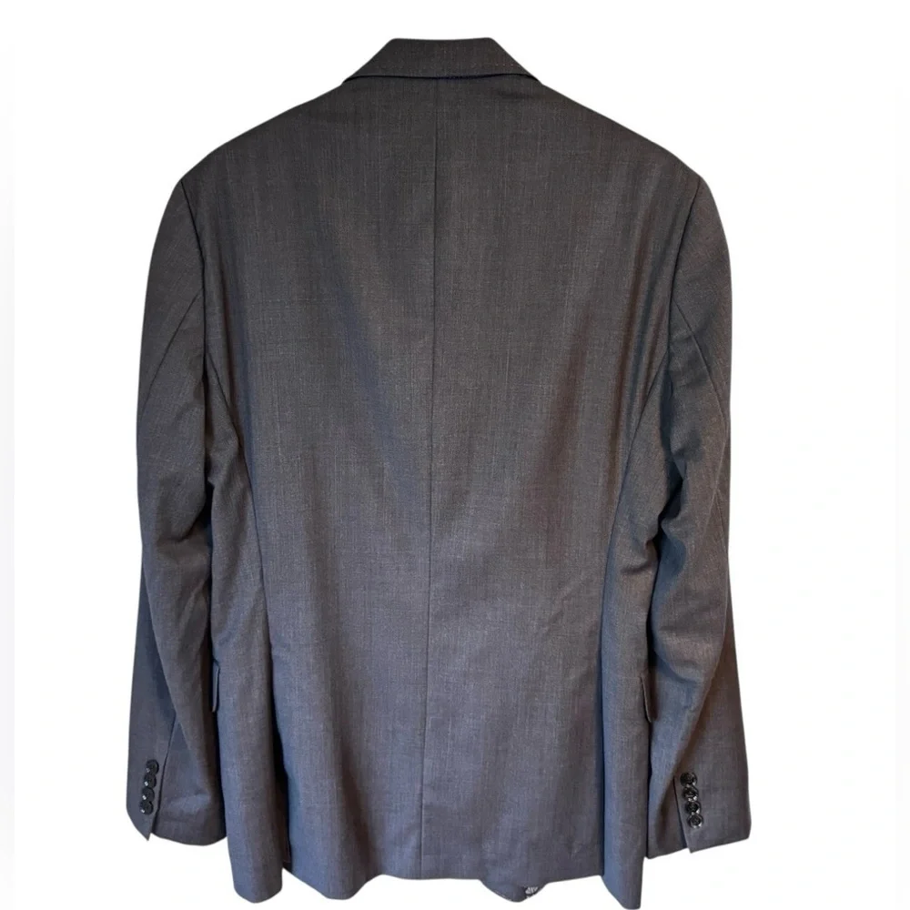 Ted Baker London Mens Gray Roger Trim Fit Solid Wool Blazer Button Closure 42L